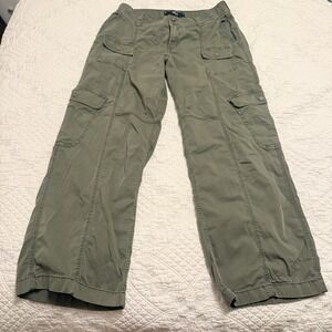 Hollister Low Rise Baggy Cargo Pants WOMENS SZ M Army Green Streetwear Utility
